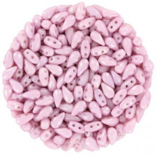 Czech DropDuo beads 3x6mm Chalk white lila luster 03000/14494